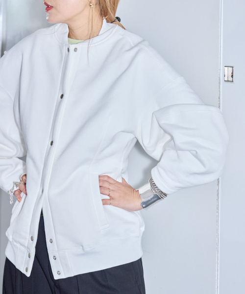 SEEALL（シーオール）の「SEEALL 別注 ERGONOMIC SNAP CARDIGAN [WHITE]：スウェット（スウェット・レディース・ホワイト・FREE）」の6枚目の写真