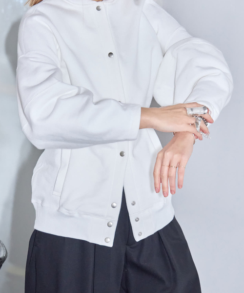 SEEALL（シーオール）の「SEEALL 別注 ERGONOMIC SNAP CARDIGAN [WHITE]：スウェット（スウェット・レディース・ホワイト・FREE）」の8枚目の写真