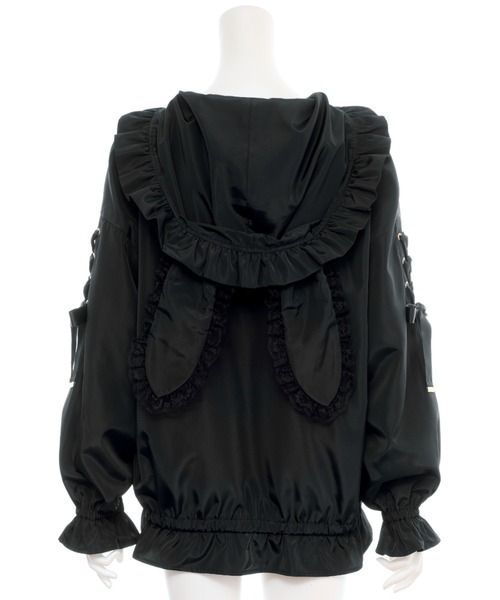 Secret Honey（シークレットハニー）の「うさ耳ハートバックルポケットブルゾン（その他アウター・レディース・ブラック/オフホワイト・MEDIUM）」の12枚目の写真