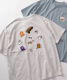 Disney（ディズニー）の「【71】別注【Disney/ディズニー】ミッキーマウス/ベイマックス/ルシファー/101匹わんちゃん アップリケ サガラ刺繍 クルーネックTシャツ/ユニセックス/レディース/メンズ【オリジナルデザイン/ミッキー/ベイマックス/ルシファー】（Tシャツ/カットソー）」