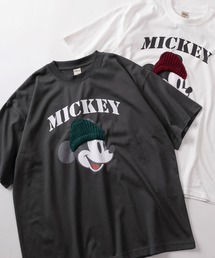 Disney（ディズニー）の「【71】別注【Disney ディズニー】ミッキーマウス ベイマックス ルシファー 101匹わんちゃん アップリケ サガラ刺繍 クルーネックTシャツ ユニセックス レディース メンズ【オリジナルデザイン ミッキー ベイマックス ルシファー】（Tシャツ/カットソー）」