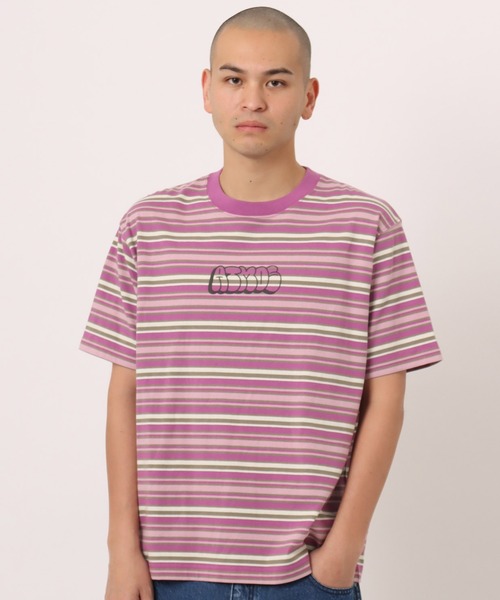 atmos（アトモス）の「atmos Retro Colorway Border SS T-shirt / アトモス レトロ カラー ボーダー T-シャツ（Tシャツ/カットソー・メンズ・ブラック/ピンク/グリーン・XL/M/L）」の3枚目の写真