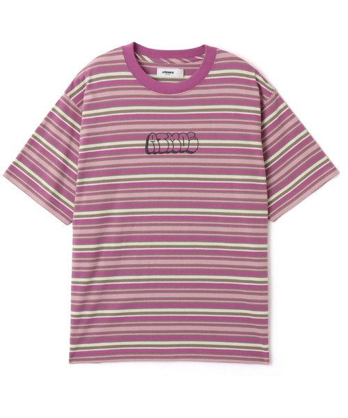 atmos（アトモス）の「atmos Retro Colorway Border SS T-shirt / アトモス レトロ カラー ボーダー T-シャツ（Tシャツ/カットソー・メンズ・ブラック/ピンク/グリーン・XL/M/L）」の4枚目の写真