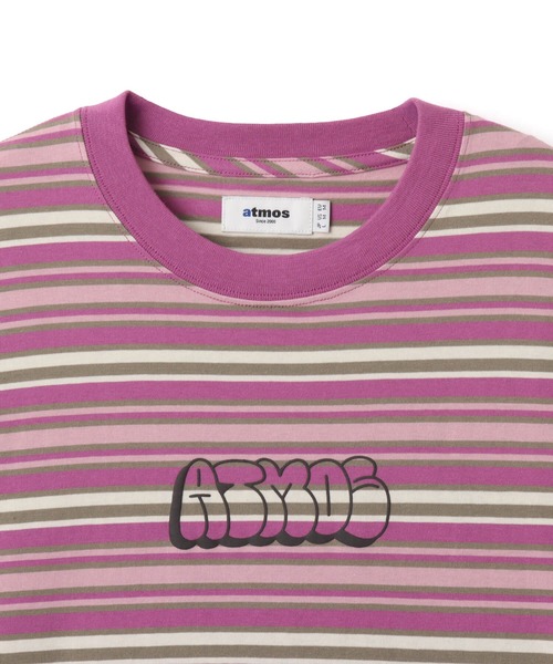 atmos（アトモス）の「atmos Retro Colorway Border SS T-shirt / アトモス レトロ カラー ボーダー T-シャツ（Tシャツ/カットソー・メンズ・ブラック/ピンク/グリーン・XL/M/L）」の5枚目の写真