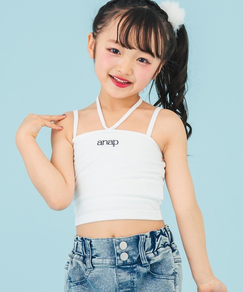 ANAP kids（アナップキッズ）の「2WAYホルター キャミソール（キャミソール・キッズ・ベージュ/ホワイト/ブラック・110/130/120）」の2枚目の写真