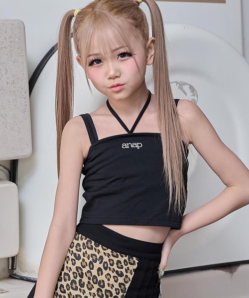 ANAP kids（アナップキッズ）の「2WAYホルター キャミソール（キャミソール・キッズ・ベージュ/ホワイト/ブラック・110/130/120）」の3枚目の写真