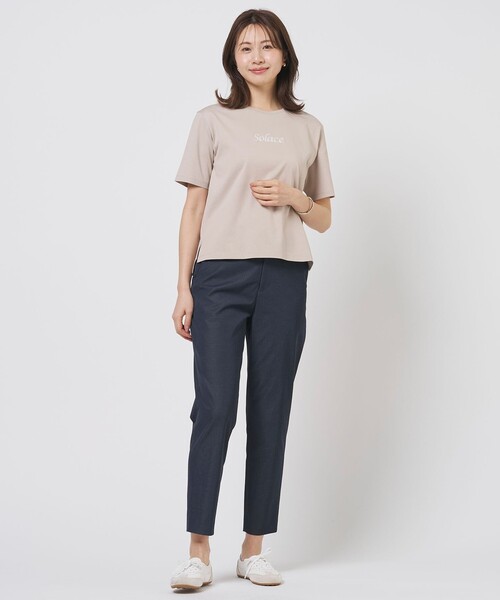 J.PRESS(ジェイプレス)の「麻シェルドライ テーパード パンツ(その他パンツ・レディース・ダークブラウン系/ネイビー系/黄土色系/アイボリー系・11/9/7/13)」の13枚目の写真