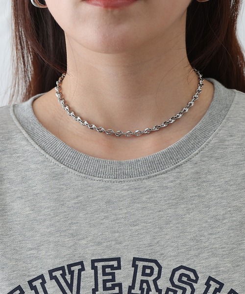 COLONY 2139(コロニートゥーワンスリーナイン)の「ミニ裏毛半袖カレッジプリントプルオーバー(Tシャツ/カットソー・レディース・ライトグレー/グレー/ネイビー・FREE)」の12枚目の写真