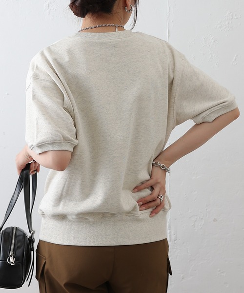 COLONY 2139(コロニートゥーワンスリーナイン)の「ミニ裏毛半袖カレッジプリントプルオーバー(Tシャツ/カットソー・レディース・ライトグレー/グレー/ネイビー・FREE)」の18枚目の写真