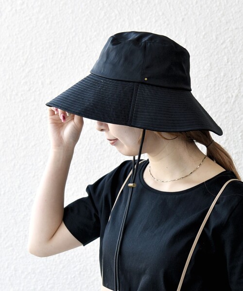 SHIPS any(シップス エニィ)の「SHIPS any: 〈UVカット/接触冷感/撥水/手洗い可能〉ブリム ハット(ハット・レディース・ライトグレー/ブラック・ONE SIZE)」の5枚目の写真