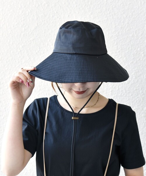 SHIPS any(シップス エニィ)の「SHIPS any: 〈UVカット/接触冷感/撥水/手洗い可能〉ブリム ハット(ハット・レディース・ライトグレー/ブラック・ONE SIZE)」の6枚目の写真