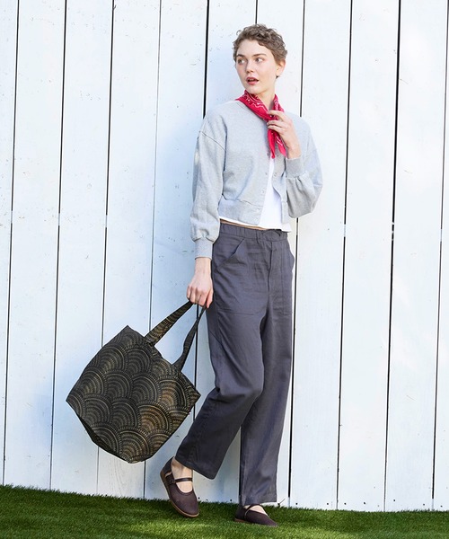 Erwan L(アルワンエル)の「Erwan L(アルワンエル) / レッスントートバッグ Lesson tote EL-25009 フランス製(トートバッグ・レディース・ネイビー×ホワイト/ブラックミックス/レオパード/ライトグレー/ブラック×ゴールド/ブラック×ホワイト/マルチ/ライトブルー/ホワイト×レッド/ゴールド・FREE)」の11枚目の写真