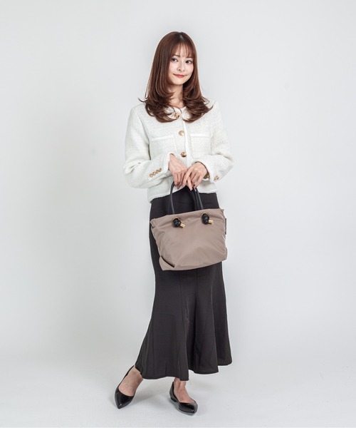 VIOLAd'ORO（ヴィオラドーロ）の「【VIOLAd'ORO/ヴィオラドーロ】ノットハンドル ナイロントートバッグ 2WAY BIANCA Sサイズ made in japan（トートバッグ・レディース・ブラック×ブラック/モカ/ベージュ/ターコイズブルー・FREE）」の21枚目の写真