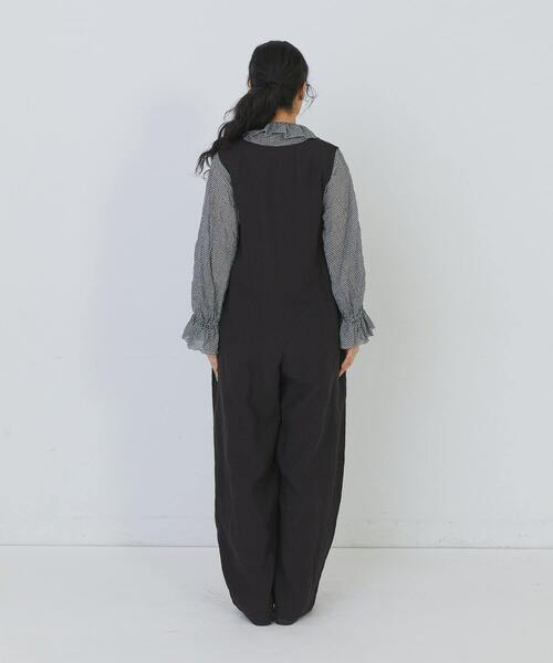 conges payes ADIEU TRISTESSE（コンジェ ペイエ アデュートリステス）の「【6月ベストセラーブランド内1位】【6月お気に入り登録ブランド内4位】Kanocoさんコラボ　オールインワン（サロペット/オーバーオール・レディース・チェック/チャコールグレー・M/L）」の12枚目の写真