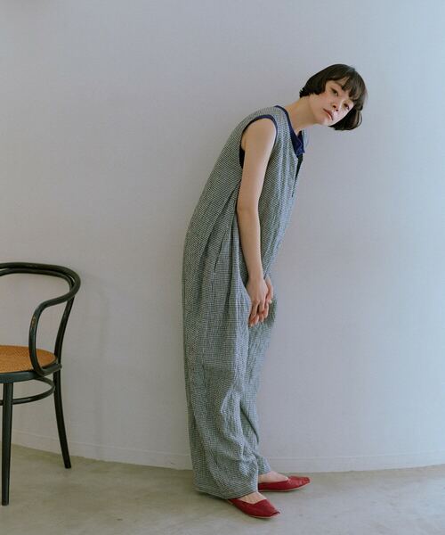 conges payes ADIEU TRISTESSE(コンジェ ペイエ アデュートリステス)の「【4月ベストセラーブランド内2位】Kanocoさんコラボ オールインワン(サロペット/オーバーオール・レディース・チェック/チャコールグレー・M/L)」の16枚目の写真