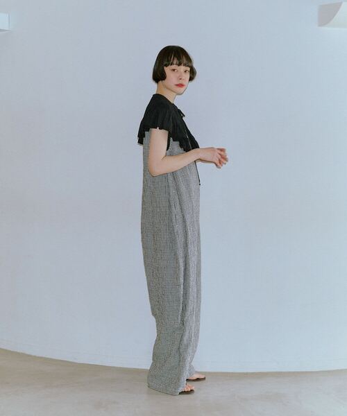 conges payes ADIEU TRISTESSE(コンジェ ペイエ アデュートリステス)の「【4月ベストセラーブランド内2位】Kanocoさんコラボ オールインワン(サロペット/オーバーオール・レディース・チェック/チャコールグレー・M/L)」の7枚目の写真