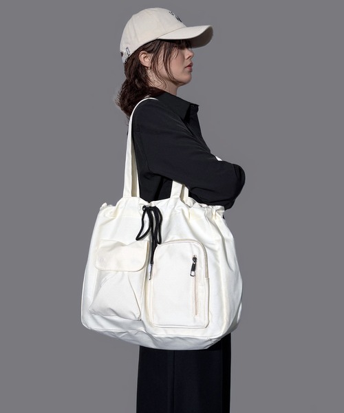 マルチポケット 大容量 キャンバス トートバッグ（トートバッグ