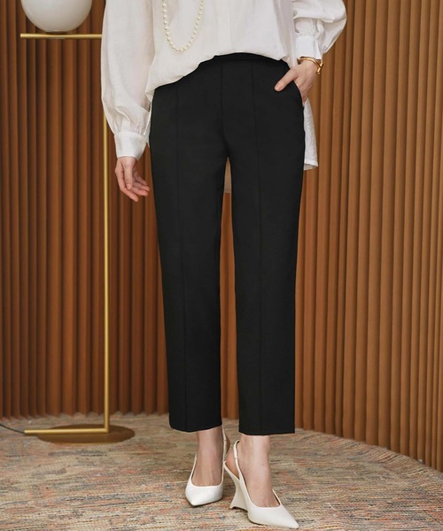 ELFRANK（エルフランク）の「ストレッチセンタープレステーパードパンツ ウエストゴム（その他パンツ・レディース・ブラック/ネイビー・2L/S/M/L）」の15枚目の写真