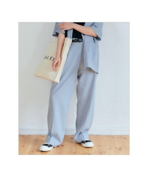 KALENO(カレノ)の「linen slacks pt(スラックス・レディース・ブルー・FREE)」の1枚目の写真
