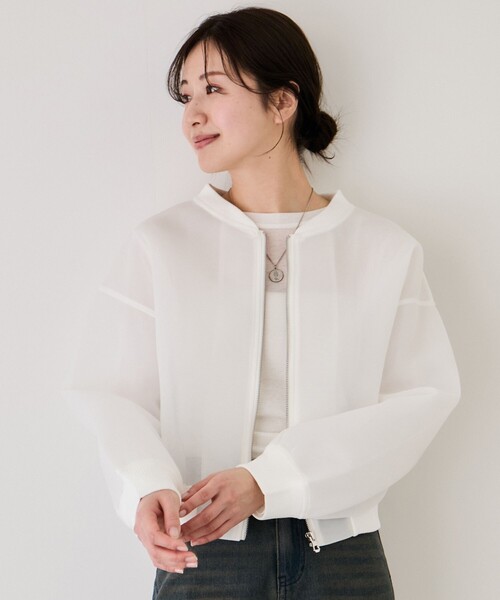 Jayro(ジャイロ)の「シアーダンボールデニムライクブルゾン(ブルゾン・レディース・ブルー系その他/ホワイト系その他/ブラック/ブルー系その他4・M)」の3枚目の写真