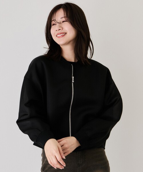 Jayro(ジャイロ)の「シアーダンボールデニムライクブルゾン(ブルゾン・レディース・ブルー系その他/ホワイト系その他/ブラック/ブルー系その他4・M)」の1枚目の写真