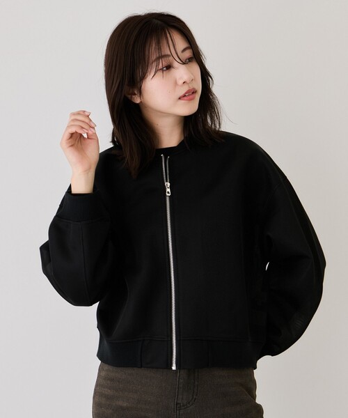 Jayro(ジャイロ)の「シアーダンボールデニムライクブルゾン(ブルゾン・レディース・ブルー系その他/ホワイト系その他/ブラック/ブルー系その他4・M)」の6枚目の写真