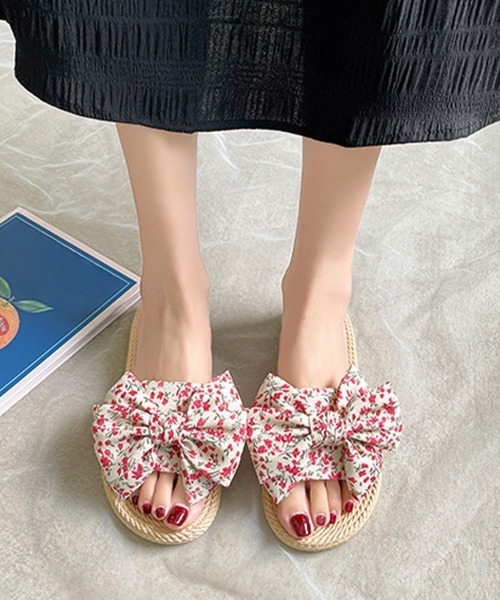 Miniministore(ミニミニストア)の「ビーチサンダル スリッパ 小花柄 夏(サンダル・レディース・ミント/イエロー/チェリーピンク/ブラック・M/S/L)」の10枚目の写真
