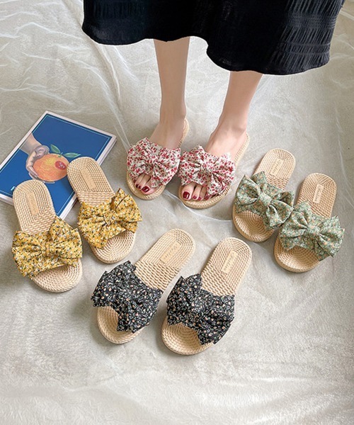 Miniministore(ミニミニストア)の「ビーチサンダル スリッパ 小花柄 夏(サンダル・レディース・ミント/イエロー/チェリーピンク/ブラック・M/S/L)」の15枚目の写真