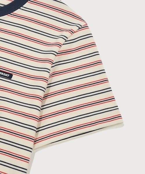 COVERNAT(カバーナット)の「WOMEN STRIPED T-SHIRT(Tシャツ/カットソー・レディース・アイボリー/チャコールグレー/ブルー/ネイビー・LARGE/MEDIUM/SMALL)」の14枚目の写真