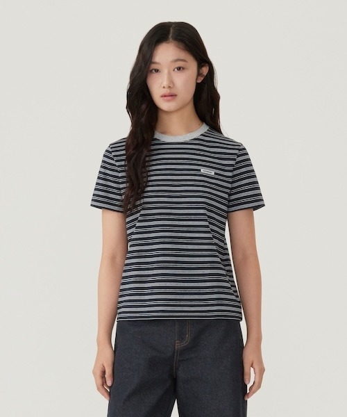 COVERNAT(カバーナット)の「WOMEN STRIPED T-SHIRT(Tシャツ/カットソー・レディース・アイボリー/チャコールグレー/ブルー/ネイビー・LARGE/MEDIUM/SMALL)」の11枚目の写真