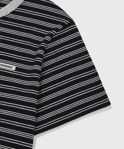 COVERNAT(カバーナット)の「WOMEN STRIPED T-SHIRT(Tシャツ/カットソー・レディース・アイボリー/チャコールグレー/ブルー/ネイビー・LARGE/MEDIUM/SMALL)」の22枚目の写真