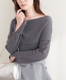 natural couture | ギャザーオフショルフレア袖ロンT(ニット/セーター)