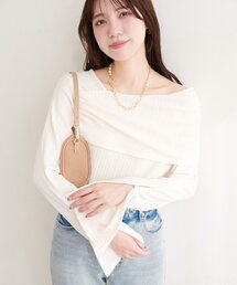 natural couture | ギャザーオフショルフレア袖ロンT(ニット/セーター)