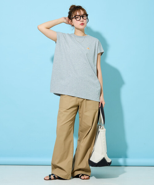 FREAK'S STORE(フリークスストア)の「限定展開 KELTY × FREAK'S STORE/ケルティ 別注 フレンチスリーブ Tシャツ(接触冷感・吸水速乾・UVカット・遮熱)(Tシャツ/カットソー・レディース・ピンク/オリーブ/ブラック/チャコール/ベージュ/オフホワイト/グレー・フリ-)」の17枚目の写真