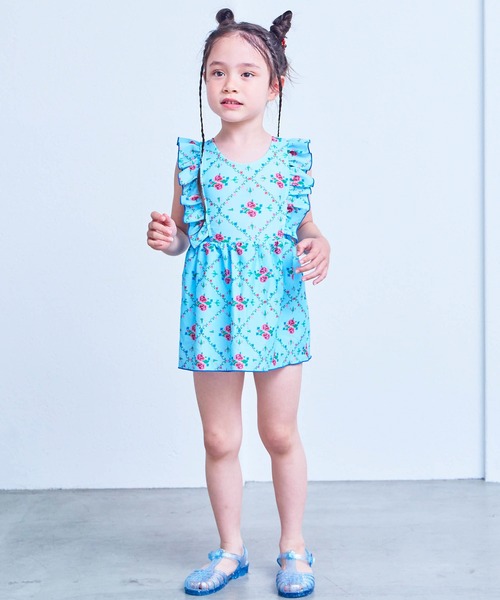 MARKEY'S（マーキーズ）の「【水着/UVカット】フリルワンピース(総柄)（水着・キッズ・アイボリー/ライトブルー・120/110/100/90/140/130）」の18枚目の写真