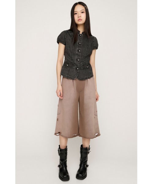 SLY(スライ)の「WASHED FRENCH S/L MILITARY SH ウォッシュドフレンチスリーブミリタリーシャツ 春服(シャツ/ブラウス・レディース・ライトブラック/カーキ・FREE)」の7枚目の写真