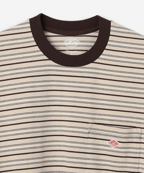 DANTON（ダントン）の「DANTON | マルチボーダー ポケットクルーネックTシャツ MEN（Tシャツ/カットソー・メンズ・ベージュ系その他/ブルー系その他/ブラック系その他/レッド系その他/ホワイト系その他5・M/L/XL/S）」の19枚目の写真
