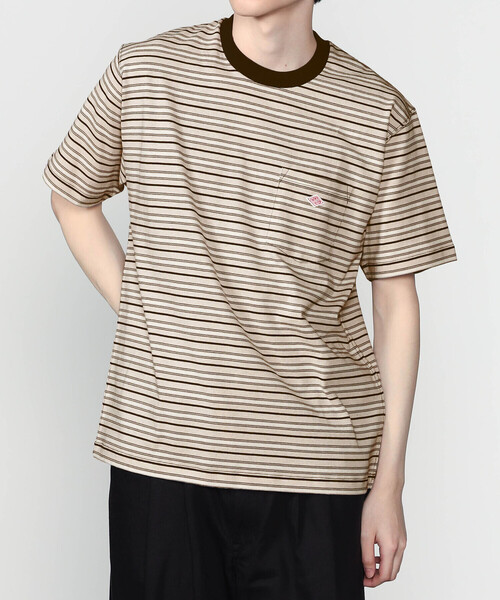 DANTON（ダントン）の「DANTON | マルチボーダー ポケットクルーネックTシャツ MEN（Tシャツ/カットソー・メンズ・ベージュ系その他/ブルー系その他/ブラック系その他/レッド系その他/ホワイト系その他5・M/L/XL/S）」の3枚目の写真