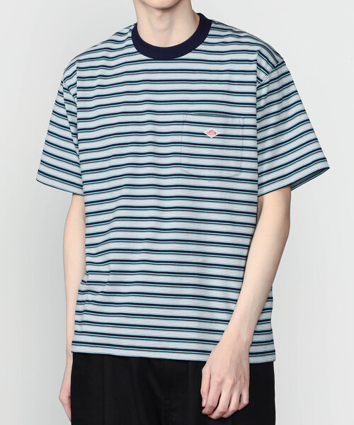 DANTON（ダントン）の「DANTON | マルチボーダー ポケットクルーネックTシャツ MEN（Tシャツ/カットソー・メンズ・ベージュ系その他/ブルー系その他/ブラック系その他/レッド系その他/ホワイト系その他5・M/L/XL/S）」の4枚目の写真