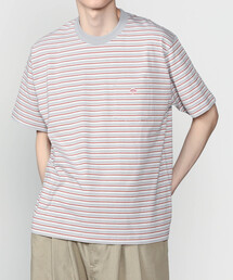 DANTON | マルチボーダー ポケットクルーネックTシャツ MEN