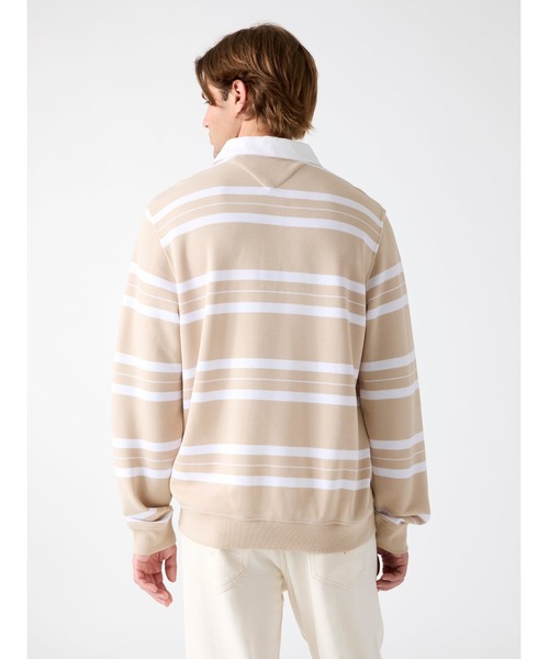 Guess(ゲス)の「YD Striped Polo Sweatshirt ポロシャツ(ポロシャツ・メンズ・ベージュ×ブラック/ベージュ・X-LARGE/LARGE/MEDIUM/SMALL/XX-LARGE)」の3枚目の写真