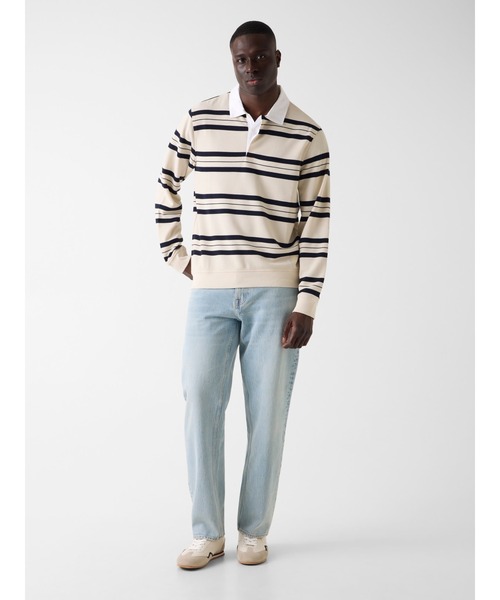 Guess(ゲス)の「YD Striped Polo Sweatshirt ポロシャツ(ポロシャツ・メンズ・ベージュ×ブラック/ベージュ・X-LARGE/LARGE/MEDIUM/SMALL/XX-LARGE)」の8枚目の写真