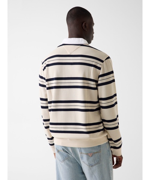 Guess(ゲス)の「YD Striped Polo Sweatshirt ポロシャツ(ポロシャツ・メンズ・ベージュ×ブラック/ベージュ・X-LARGE/LARGE/MEDIUM/SMALL/XX-LARGE)」の6枚目の写真