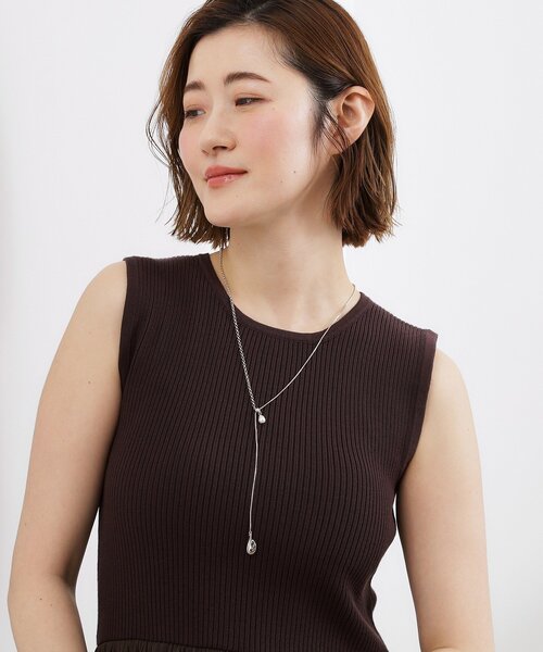 grove(グローブ)の「フェイクパールY字アジャスタブルネックレス【2WAY】(ネックレス・レディース・シルバー/ゴールド/ピンクゴールド・00)」の8枚目の写真