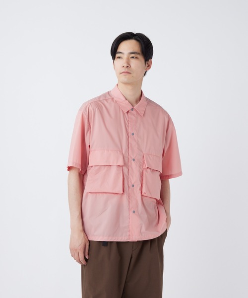 Snow Peak（スノーピーク）の「Snow Peak / U.L. Double Weave Shirt ダブルウィーブ半袖シャツ（シャツ/ブラウス・メンズ・ピンク/ブラック/ブラウン・L/XL/M/S）」の3枚目の写真