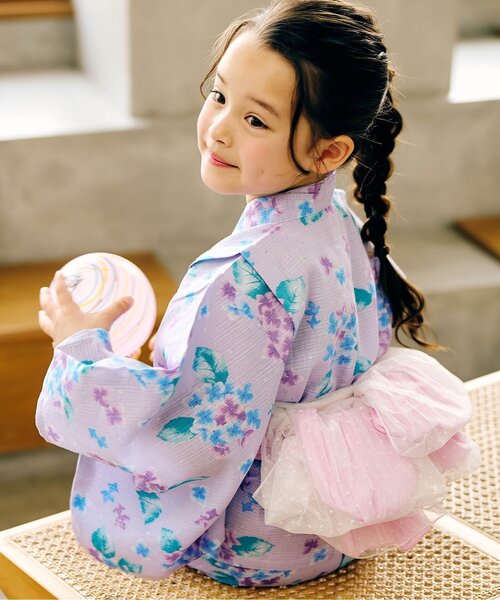 apres les cours（アプレレクール）の「チュール・オーロラ飾り帯（和装小物・キッズ・レインボー/オフホワイト・FREE）」の6枚目の写真