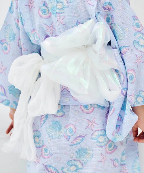 apres les cours（アプレレクール）の「チュール・オーロラ飾り帯（和装小物・キッズ・レインボー/オフホワイト・FREE）」の12枚目の写真