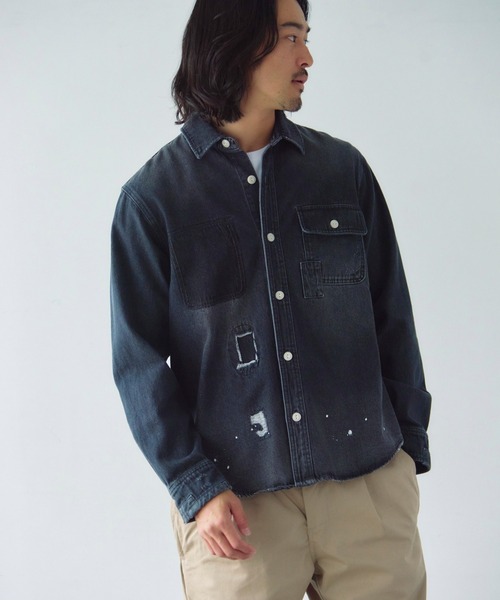 JACKROSE（ジャックローズ）の「Alcarza ﾀﾞﾒｰｼﾞﾃﾞﾆﾑｼｬﾂ（シャツ/ブラウス・メンズ・ブルー/ブラック・XL/M/L）」の22枚目の写真