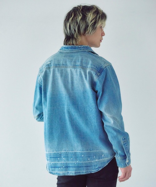 JACKROSE（ジャックローズ）の「Alcarza ﾀﾞﾒｰｼﾞﾃﾞﾆﾑｼｬﾂ（シャツ/ブラウス・メンズ・ブルー/ブラック・XL/M/L）」の9枚目の写真