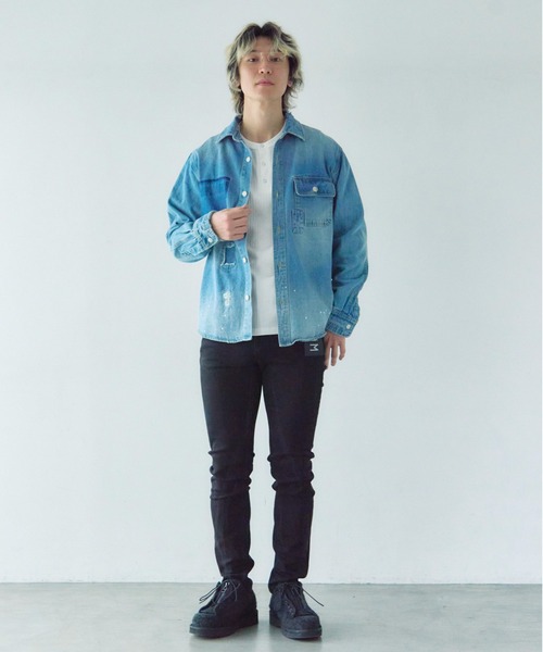 JACKROSE（ジャックローズ）の「Alcarza ﾀﾞﾒｰｼﾞﾃﾞﾆﾑｼｬﾂ（シャツ/ブラウス・メンズ・ブルー/ブラック・XL/M/L）」の10枚目の写真